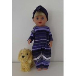 slobpak paars gestreept baby born little 36cm