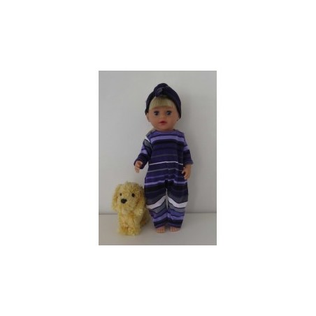 slobpak paars gestreept baby born little 36cm