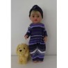 slobpak paars gestreept baby born little 36cm