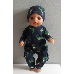 slobpak donker blauw camelion baby born little 36cm