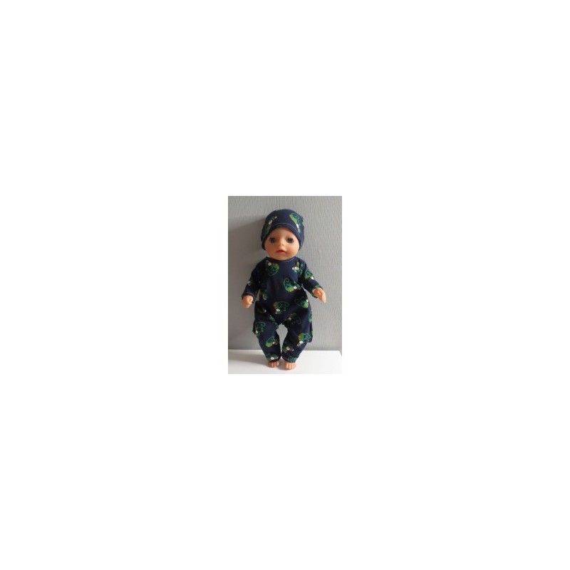 slobpak donker blauw camelion baby born little 36cm