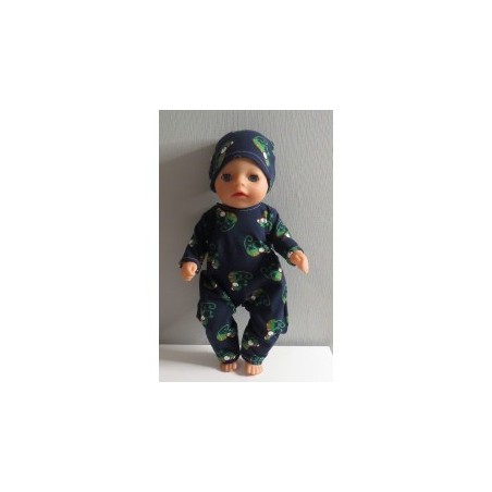 slobpak donker blauw camelion baby born little 36cm