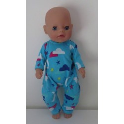 slobpak aqua blauw maan sterren baby born little 36cm