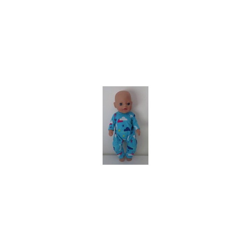 slobpak aqua blauw maan sterren baby born little 36cm