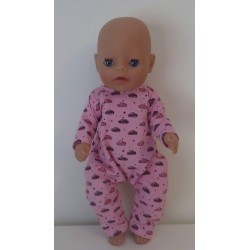 slobpak roze wolken baby born little 36cm