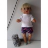 korte broek set blauw bloemen rood baby born 43cm