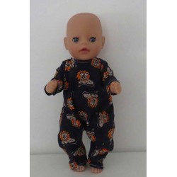 slobpak donker blauw leeuwen baby born little 36cm