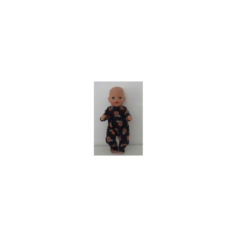slobpak donker blauw leeuwen baby born little 36cm