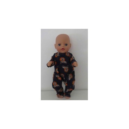 slobpak donker blauw leeuwen baby born little 36cm