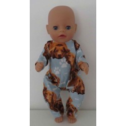 slobpak blauw hond baby born little 36cm