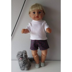 korte broek set grijs sterren roze baby born 43cm