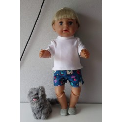 korte broek set vogelhuisjes baby born 43cm