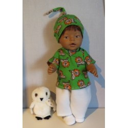 complete set met leeuwen groen baby born 43cm
