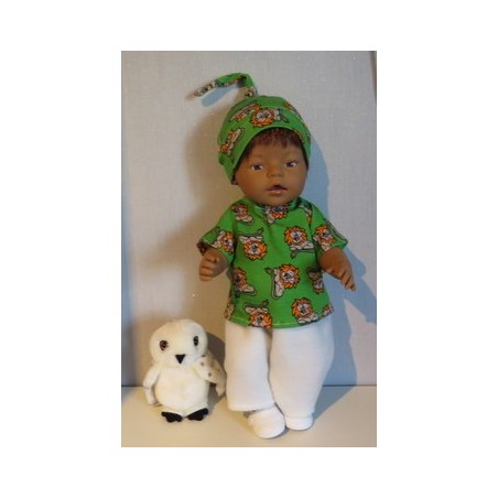 complete set met leeuwen groen baby born 43cm