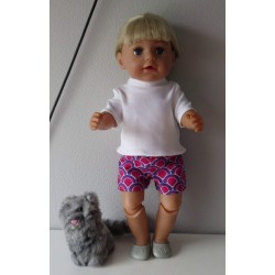 korte broek set roze retro baby born 43cm