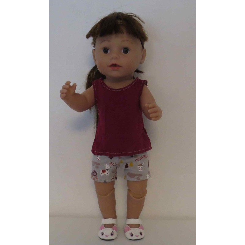 korte broek set grijs lama baby born 43cm