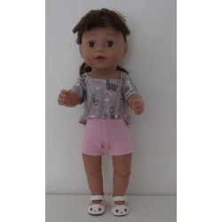 zomerse  korte broek set grijs lama  baby born 43cm