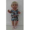 zomerse  korte broek set leger print baby born 43cm