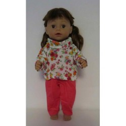 colltrui setje wit bloemen baby born 43cm