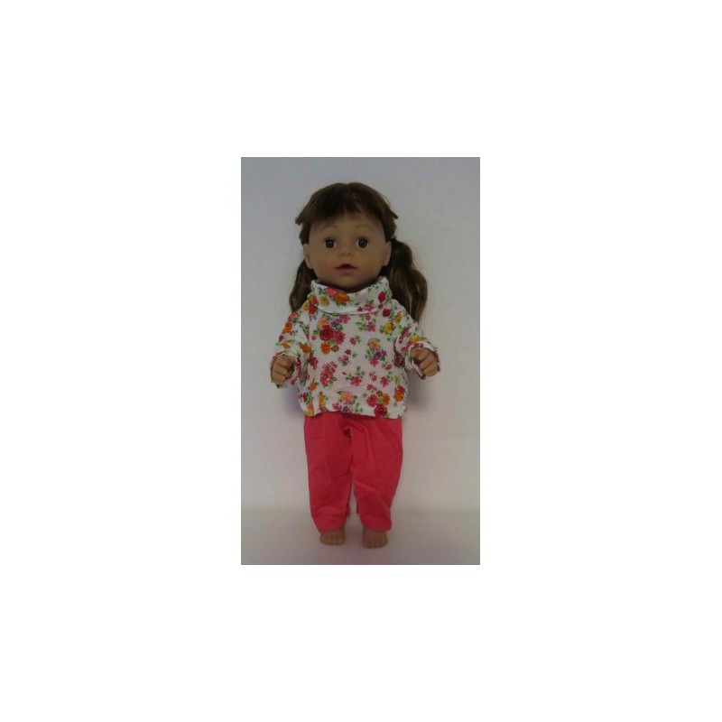 colltrui setje wit bloemen baby born 43cm