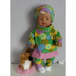 colltrui setje gebloemd baby born 43cm