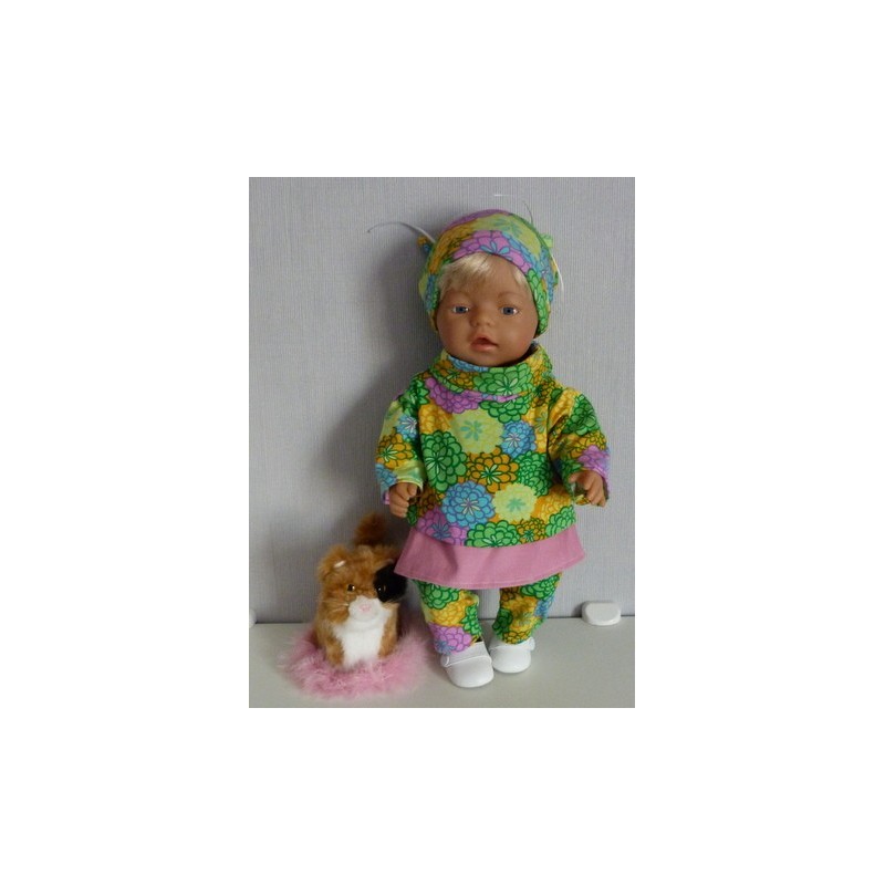 colltrui setje gebloemd baby born 43cm