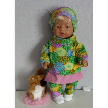 colltrui setje gebloemd baby born 43cm