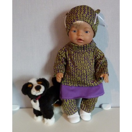 colltrui setje paars met groen baby born 43cm
