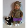 colltrui setje paars met groen baby born 43cm