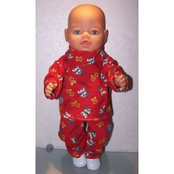 colltrui setje rood honden  baby born 43cm