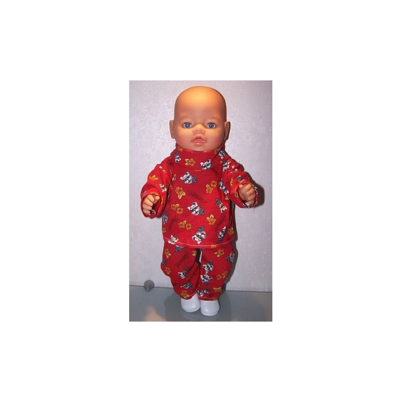 colltrui setje rood honden  baby born 43cm