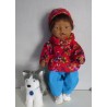 colltrui setje rood bloemen baby born 43cm