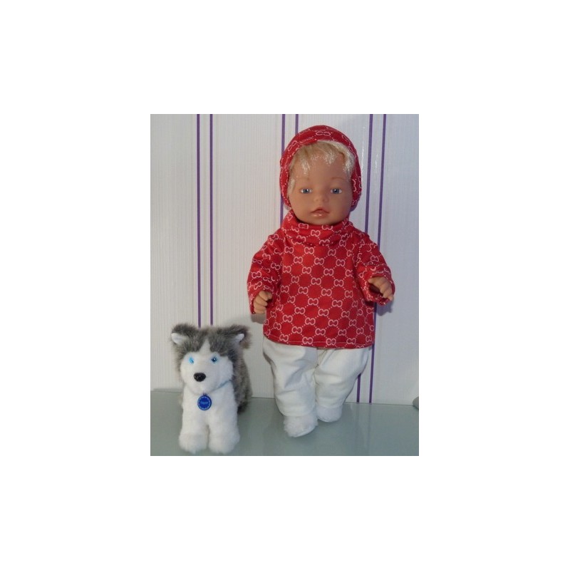 colltrui setje rood baby born 43cm