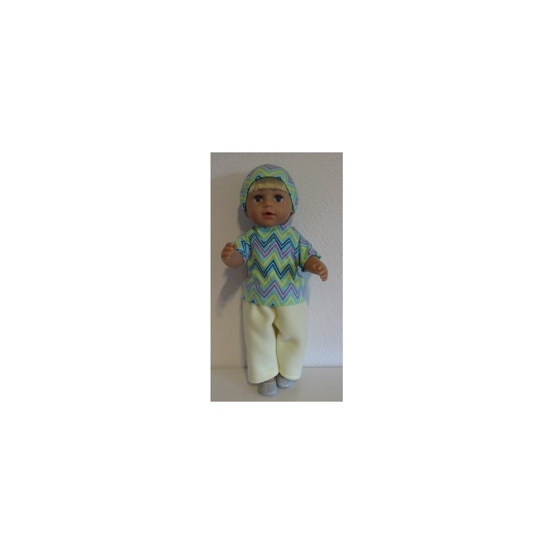 complete set geel met gestreept mint baby born 43cm