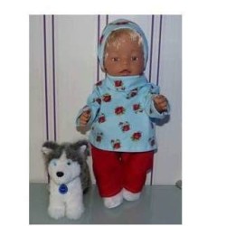 colltrui setje blauw roosjes baby born 43cm