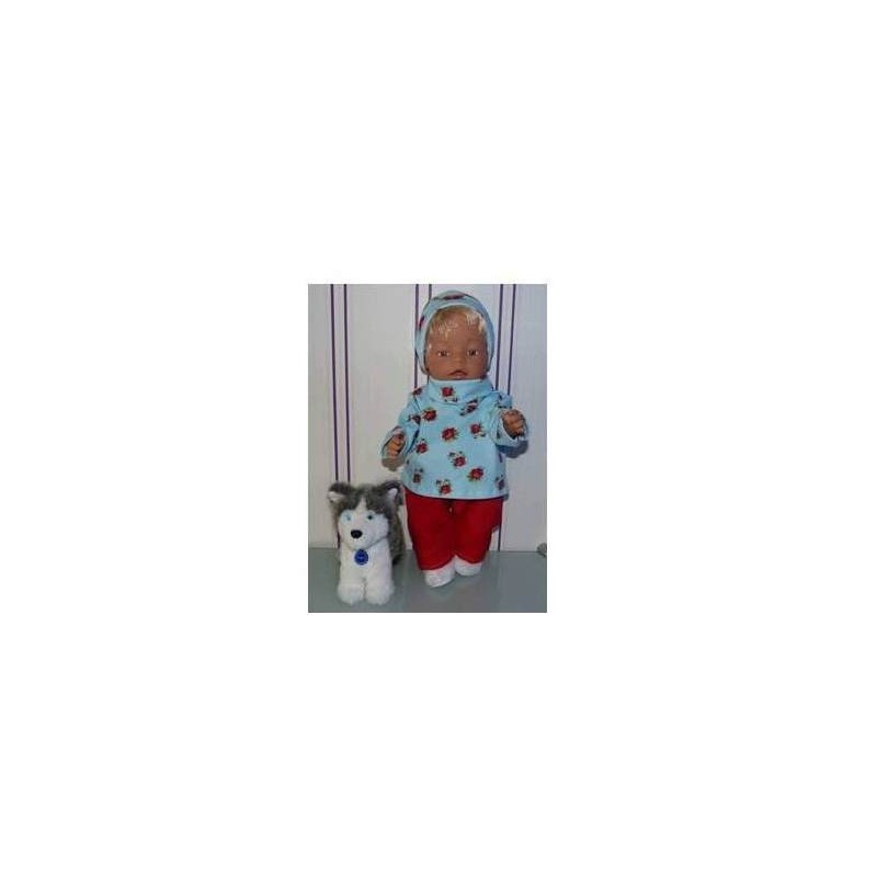 colltrui setje blauw roosjes baby born 43cm