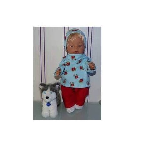 colltrui setje blauw roosjes baby born 43cm