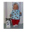 colltrui setje blauw roosjes baby born 43cm