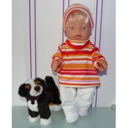 colltrui setje rood/oranje gesteept baby born 43cm