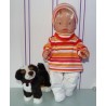 colltrui setje rood/oranje gesteept baby born 43cm