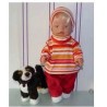colltrui setje rood/oranje gestreept baby born 43cm