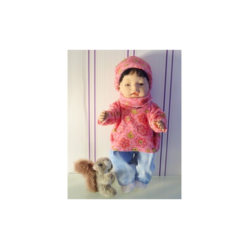 colltrui setje gebloemd  baby born 43cm