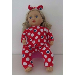 slobpak rood polka dots  baby annabell 43cm