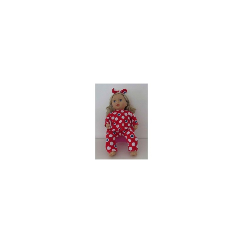 slobpak rood polka dots  baby annabell 43cm
