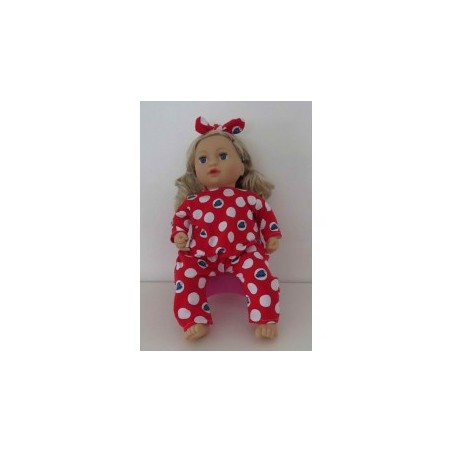 slobpak rood polka dots  baby annabell 43cm