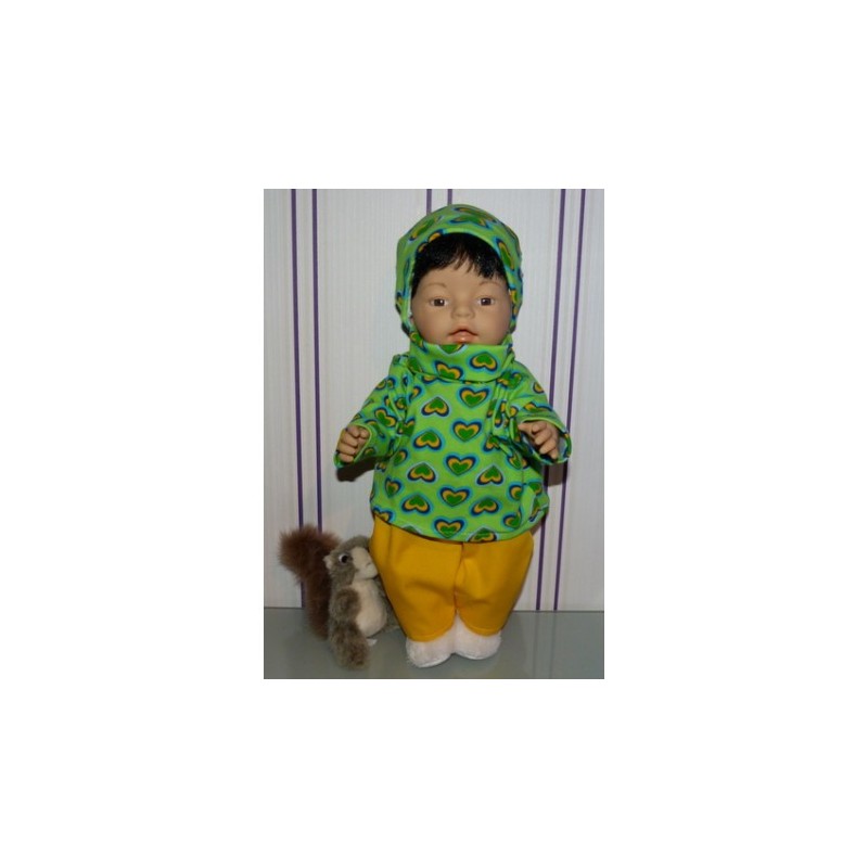colltrui setje groen hartjes baby born 43cm