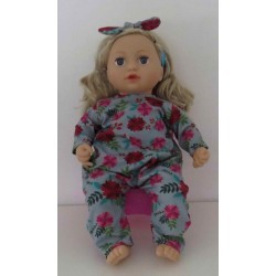 slobpak grijs bloemen baby annabell 43cm