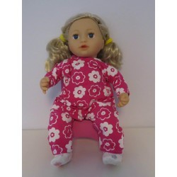 slobpak hard roze met bloemen  baby annabell 43cm
