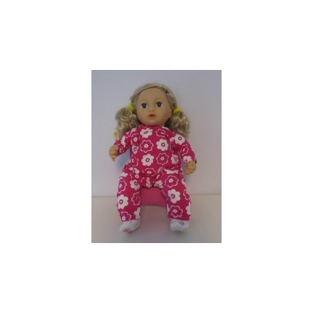 slobpak hard roze met bloemen  baby annabell 43cm
