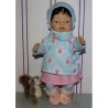 colltrui setje blauw stippen met roosjes baby born 43cm